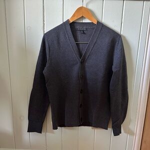 Banana Republic Factory Men's Dark Charcoal V-Neck Button Cardigan XS